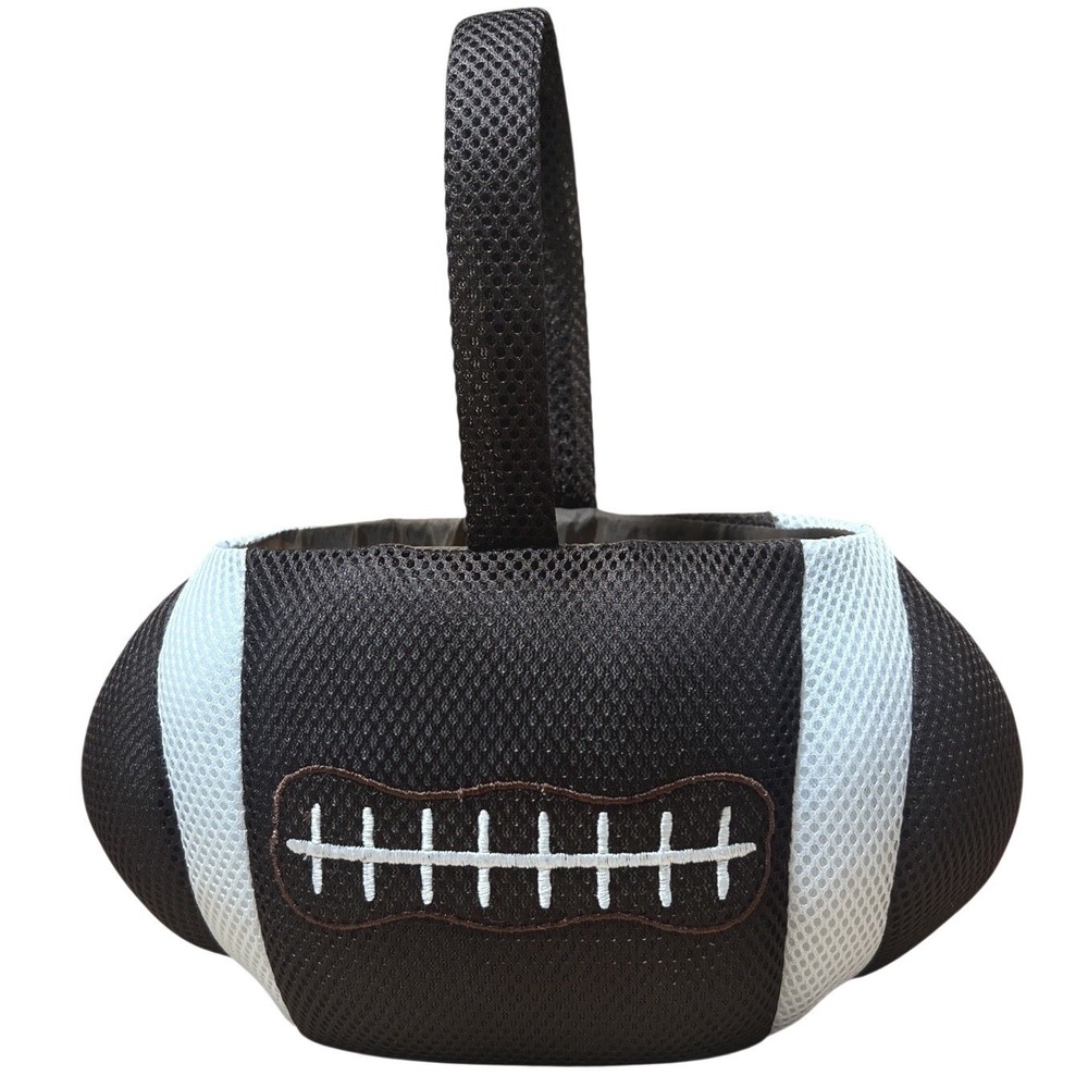Dan Dee Football Halloween Easter Treat Bucket Basket Purse Tote Tag Removed